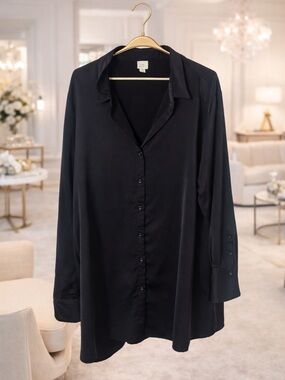 a new day Silk button Dow casual Blouse